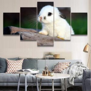 Rabbit 1 - Animal 5 Panel Canvas Art Wall Decor