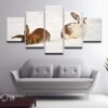 Rabbit 5 - Animal 5 Panel Canvas Art Wall Decor