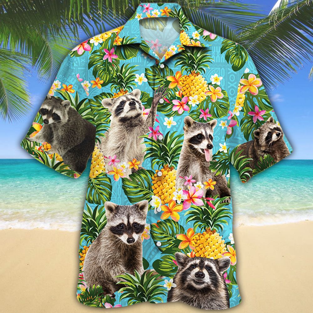 Raccoon Pineapple Hawaiian Shirt Raccoon Pineapple Hawaiian Shirt