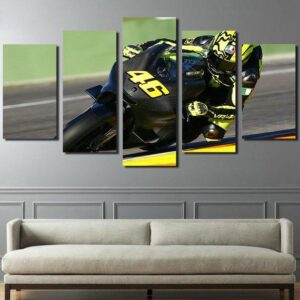 Race Motorcycle Moto Gp - Sport 5 Panel Canvas Art Wall Decor
