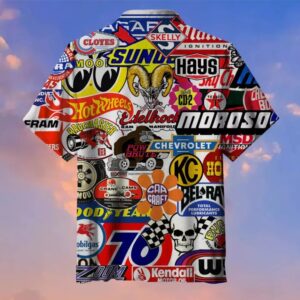 Racing Car Labeling Hawaiian Shirt