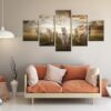 Racing Horses 2 - Animal 5 Panel Canvas Art Wall Decor
