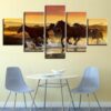 Racing Horses - Animal 5 Panel Canvas Art Wall Decor