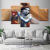 Radha Shiva Split - Religion 5 Panel Canvas Art Wall Decor