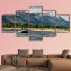 Rafting The Snake River In Wyoming - Sport 5 Panel Canvas Art Wall Decor