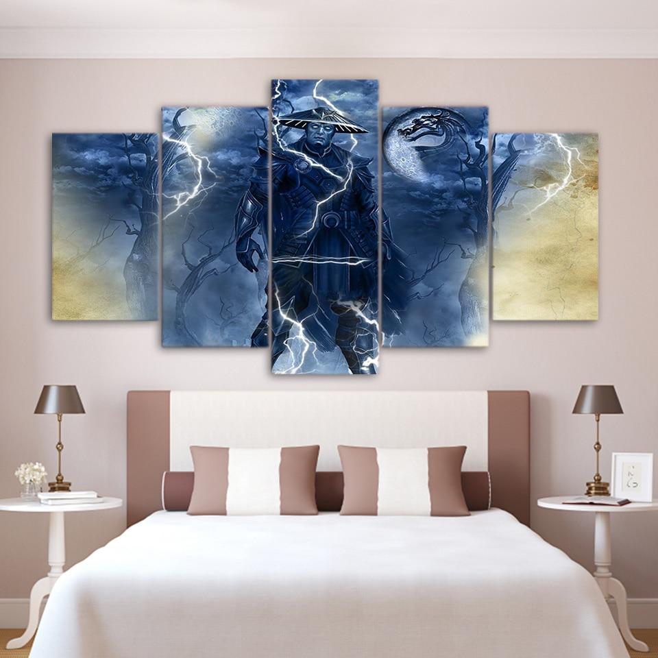 Raiden Mortal Kombat - Gaming 5 Panel Canvas Art Wall Decor Raiden Mortal Kombat - Gaming 5 Panel Canvas Art Wall Decor