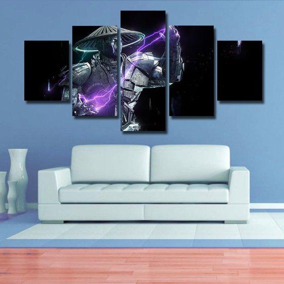 Raiden - Gaming 5 Panel Canvas Art Wall Decor Raiden - Gaming 5 Panel Canvas Art Wall Decor