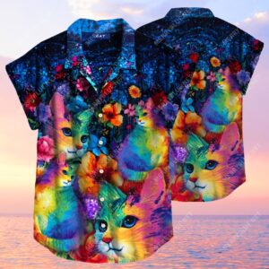 Rainbow Cats All Over Printed Hawaiian Shirt