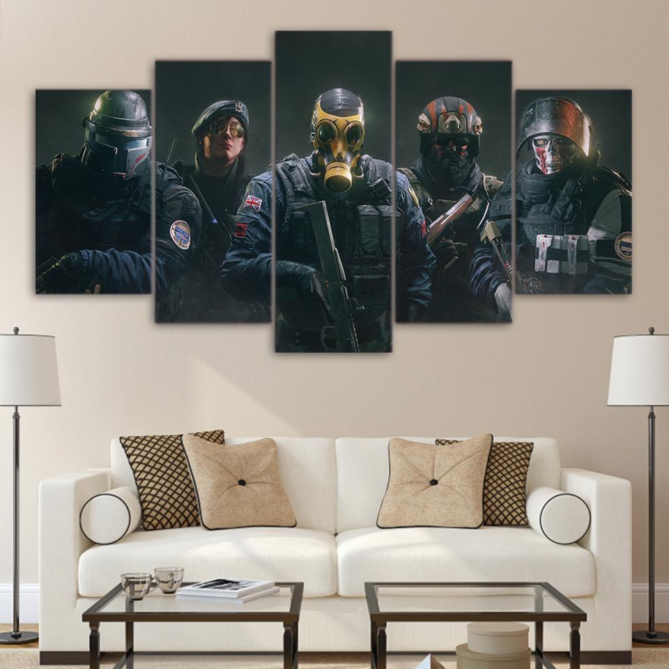 Rainbow Six 10 - Gaming 5 Panel Canvas Art Wall Decor Rainbow Six 10 - Gaming 5 Panel Canvas Art Wall Decor