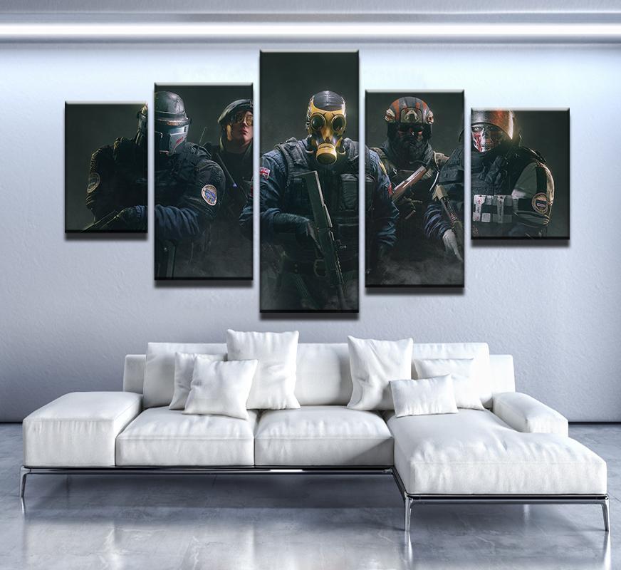Rainbow Six Siege - Gaming 5 Panel Canvas Art Wall Decor Rainbow Six Siege - Gaming 5 Panel Canvas Art Wall Decor