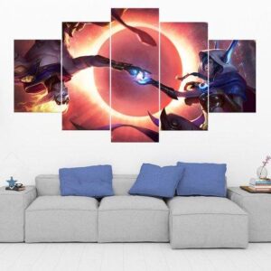 Rakan & Xayah League Of Legends 4 - Gaming 5 Panel Canvas Art Wall Decor