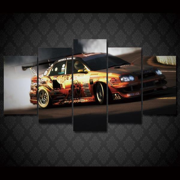 Rally Race Car Drifting Auto Racing 01 - Automative 5 Panel Canvas Art Wall Decor Rally Race Car Drifting Auto Racing 01 - Automative 5 Panel Canvas Art Wall Decor