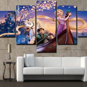 Rapunzel - Cartoon 5 Panel Canvas Art Wall Decor