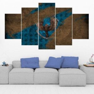 Ravenclaw Crest Harry Potter 4 - Movie 5 Panel Canvas Art Wall Decor