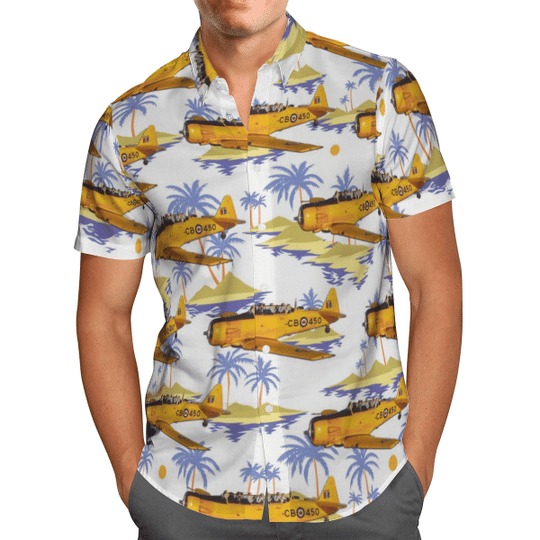 Rcaf Historical Aircraft North American Harvard Hawaiian Shirt Rcaf Historical Aircraft North American Harvard Hawaiian Shirt