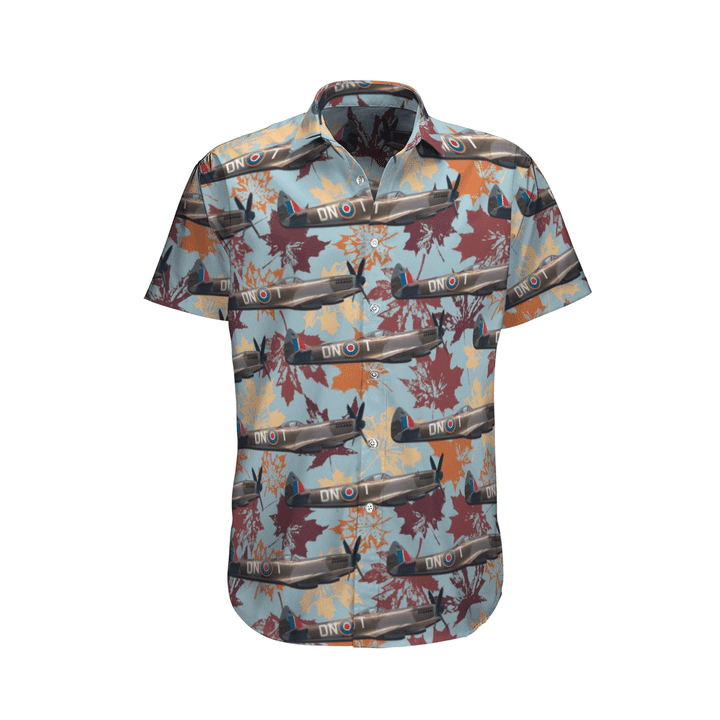 Rcaf Supermarine Spitfire Mk Xvie Hawaiian Shirt Rcaf Supermarine Spitfire Mk Xvie Hawaiian Shirt