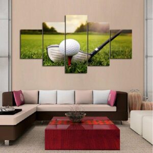 Ready To Play Golf - Sport 5 Panel Canvas Art Wall Decor