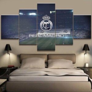 Real Madrid Soccer Stadium Futbol - Sport 5 Panel Canvas Art Wall Decor
