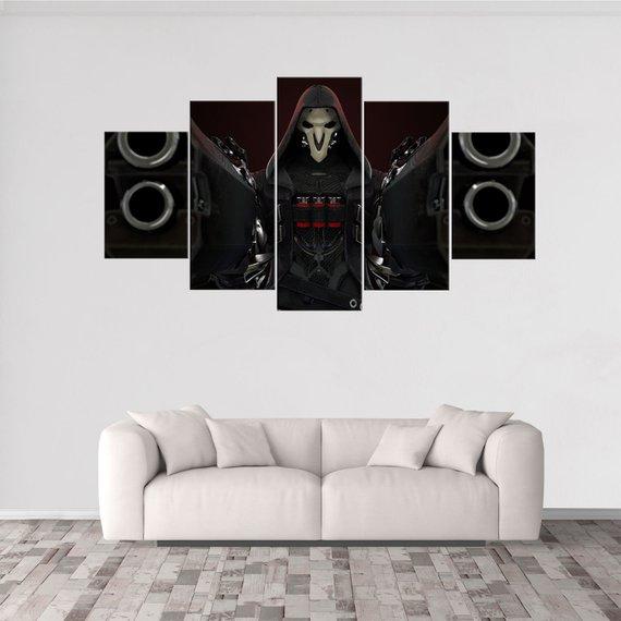 Reaper Overwatch 1 - Gaming 5 Panel Canvas Art Wall Decor Reaper Overwatch 1 - Gaming 5 Panel Canvas Art Wall Decor