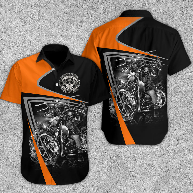 Reaper Rider With Trident Hawaiian Shirt Summer Button Up Reaper Rider With Trident Hawaiian Shirt Summer Button Up
