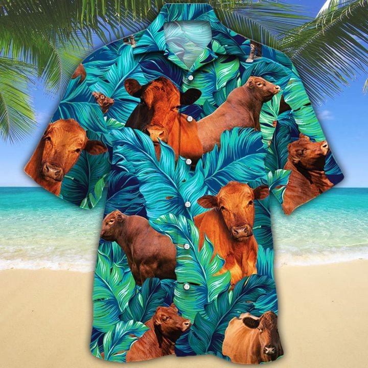 Red Angus Cattle Hawaiian Shirt Red Angus Cattle Hawaiian Shirt