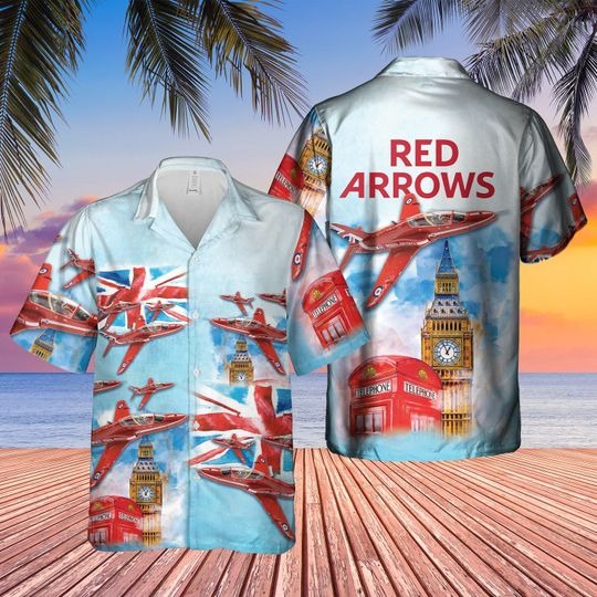 Red Arrows Raf Air Show Hawaiian Shirt Red Arrows Raf Air Show Hawaiian Shirt