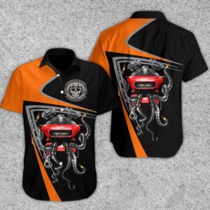 Red Blood Motor Monster Hawaiian Shirt Summer Button Up