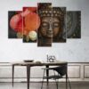 Red Buddhism - Religion 5 Panel Canvas Art Wall Decor