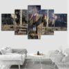 Red Dead Redemption 2 Arthur Morgan Battle - Gaming 5 Panel Canvas Art Wall Decor