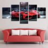 Red Ferrari F12 Berlinetta - Automative 5 Panel Canvas Art Wall Decor