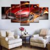 Red Flame Sport - Automative 5 Panel Canvas Art Wall Decor