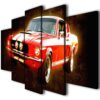 Red Ford Mustang Beauty Super Racing Sport - Automative 5 Panel Canvas Art Wall Decor
