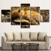 Red Fox - Animal 5 Panel Canvas Art Wall Decor