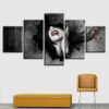 Red Lips Woman - Abstarct 5 Panel Canvas Art Wall Decor