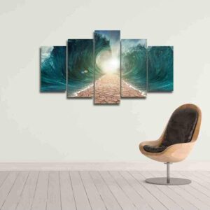 Red Sea Wall - Nature 5 Panel Canvas Art Wall Decor