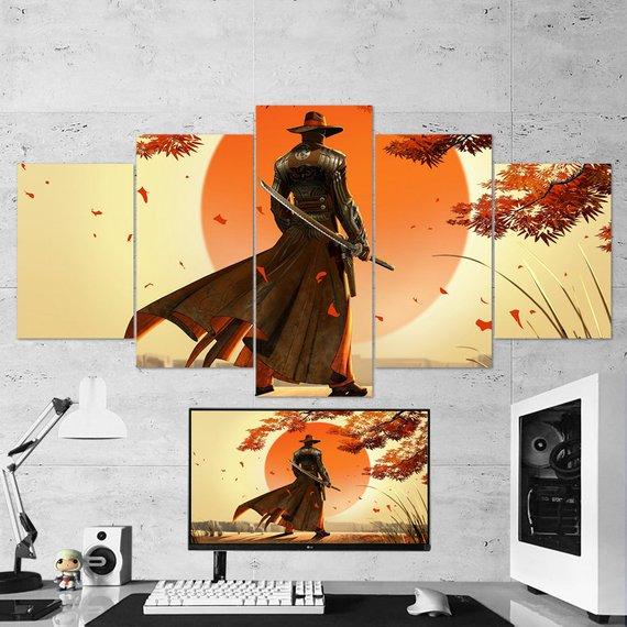 Red Steel 2 Shooter - Gaming 5 Panel Canvas Art Wall Decor Red Steel 2 Shooter - Gaming 5 Panel Canvas Art Wall Decor