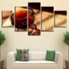 Red Wine Glass Restaurant - Wine 5 Panel Canvas Art Wall Decor