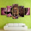 Red Wine Grapes Red Wine Glass - Wine 5 Panel Canvas Art Wall Decor
