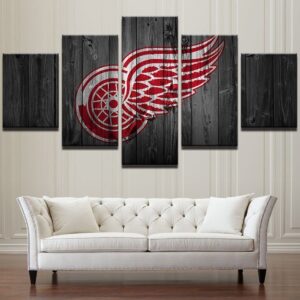 Red Wings- Sport 5 Panel Canvas Art Wall Decor