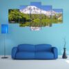 Reflection Of Mt Rainier From Bench Lake - Nature 5 Panel Canvas Art Wall Decor