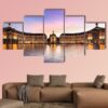 Reflection Of Place De La Bourse In Bordeaux - Nature 5 Panel Canvas Art Wall Decor
