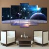 Reflection Space Planet - Space 5 Panel Canvas Art Wall Decor