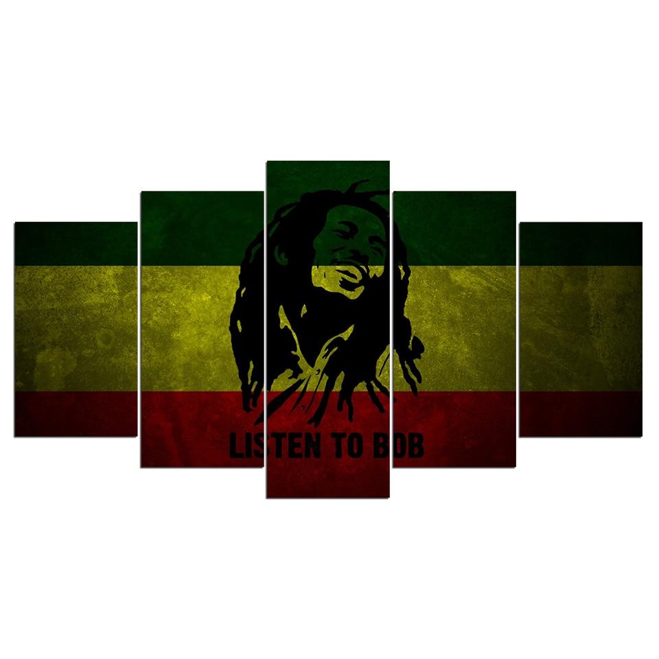 Reggae music Bob Marley - Famous Person 5 Panel Canvas Art Wall Decor Reggae music Bob Marley - Famous Person 5 Panel Canvas Art Wall Decor