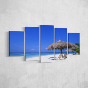 Relaxing On The Beach - Nature 5 Panel Canvas Art Wall Decor