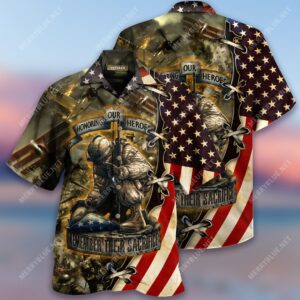 Remember Their Sacrifice Veteran All Over Printed Hawaiian Shirt