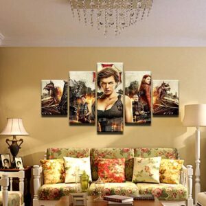 Resident Evil- Movie 5 Panel Canvas Art Wall Decor