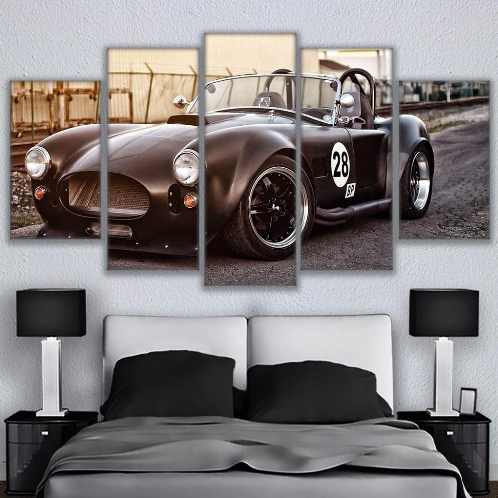 Retro Black - Automative 5 Panel Canvas Art Wall Decor Retro Black - Automative 5 Panel Canvas Art Wall Decor