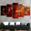 Retro Buddha statue 02 - Religion 5 Panel Canvas Art Wall Decor