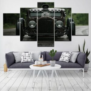 Retro Car 01 - Automative 5 Panel Canvas Art Wall Decor
