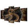 Retro Chinese Dragon - Anime 5 Panel Canvas Art Wall Decor